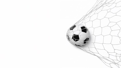A close-up shot of a soccer ball perfectly entering the net, symbolizing a goal scored in a sporting event