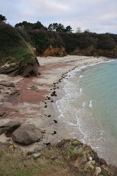 Plage de Poskedoul, &icirc;le de Groix, oc&eacute;an Atlantique (Bretagne, Morbihan, France)
