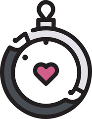 Obraz premium Stopwatch timer icon with heart symbol on white background