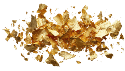 Golden flakes scatter; gleaming, shimmering on black