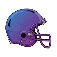 Fototapeta premium Purple Football Helmet Illustration with Facemask and Ear Protection.