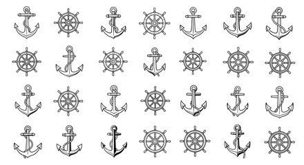 Collection of various tree branches and twigs in different shapes with and without leaves for natural landscape and botanical art.