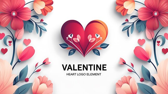 Valentine heart logo element - Powered by Adobe