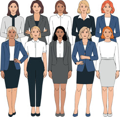 Fototapeta premium Create Office women without background in vector design style