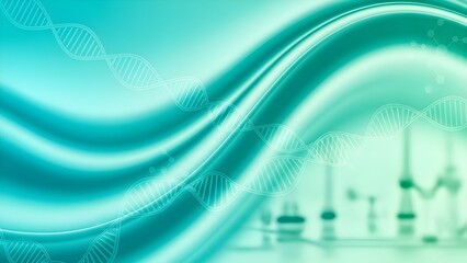 Abstract Turquoise and Mint Green DNA Helix Pharmaceutical Background