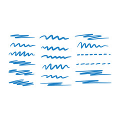Fototapeta premium Vector illustration of a blue business icon set for web design featuring 3d line elements such as arrows and pencils on a paper concept banner for internet sign and symbol use