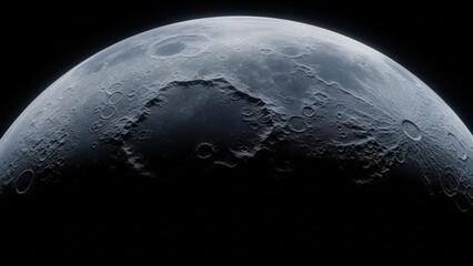 A grayscale high resolution image of a cratered