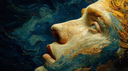 Illustration representing person fighting against distorted thoughts, depression and anxiety