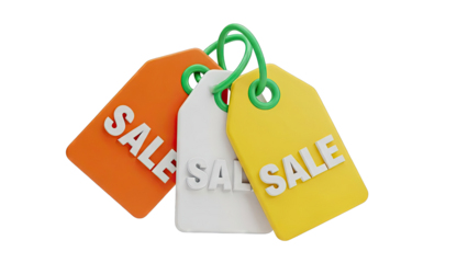 Three Colorful Sale Tags