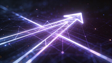 Glowing light trails symbolize leadership and innovation in a dynamic business environment.