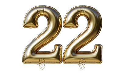 22 Gold Balloons + 3D Letter Decor for 21+ Party