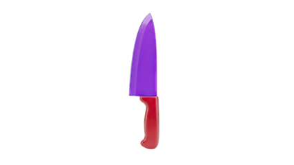 Vibrant Chef's Knife with Purple Blade and Red Handle
