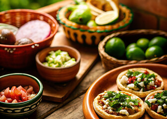Mexican Food Table for Restaurant Branding and Culinary Marketing Design