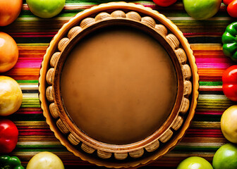 Round Rustic Plate Background for Food Branding and Creative Design Marketing