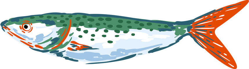 colorful sardines element object.