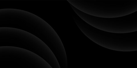 Dark black background abstract 3D geometric with wave effect decoration. Vector illustration