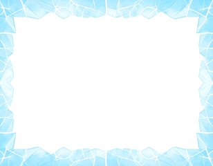 Obraz premium Bright blue and white rectangular frame with jagged, fractured ice-like edges