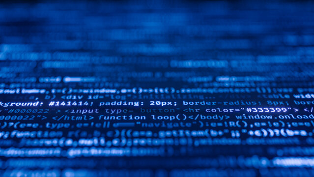 Coding concept - Javascript, PHP programming code background