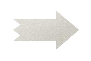 Textured off-white arrow pointing right against a black background
