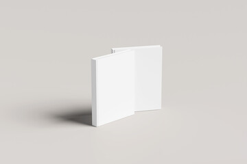 Blank floating white book on gray background mockup