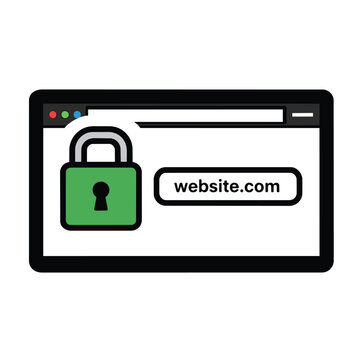 Secure Website with Padlock in Browser Window