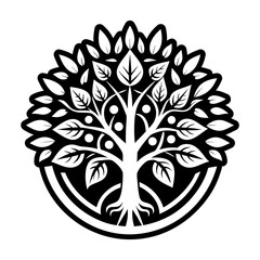 Obraz premium Glyph Style Tree Logos
