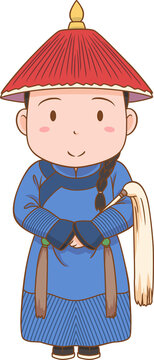 Cartoon character of Chinese court eunuch.