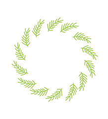 Green Leaf  Circular Wreath Frame 