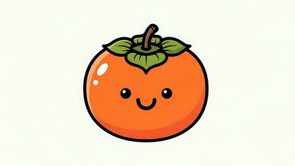 Cartoon Orange Fruit Character with Smile.
