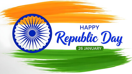 Republic day celebration with indian flag and ashoka chakra