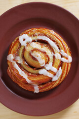 Cinnamon roll on a plate