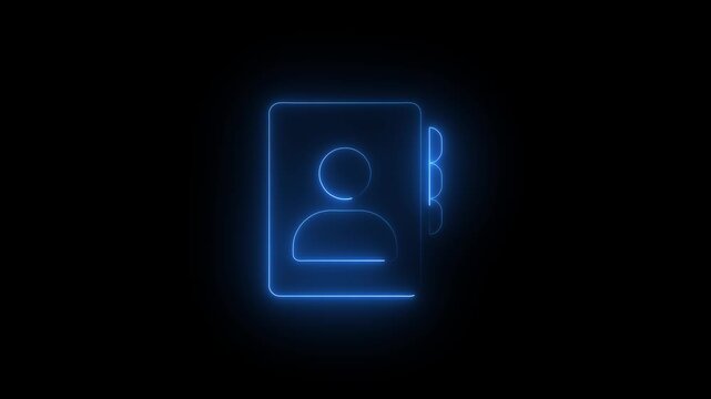 Neon Blue User Profile on Dark Background with Glowing Lines and Minimalist dark background profile user interface