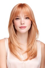 A beautiful bangs hair woman, generation AI 