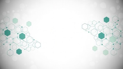 Modern teal hexagonal network connections on white background