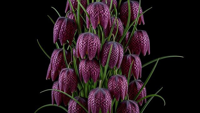 Cluster of purple fritillaries illustration