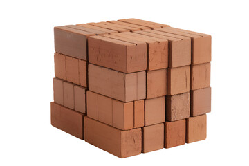Stack of red clay bricks