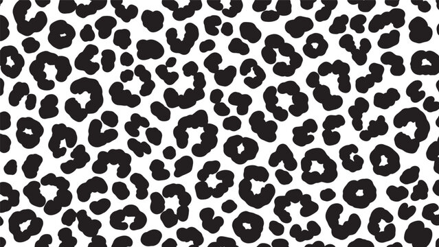 Leopard Print Pattern in Black and White with Seamless Texture for Fashion Design