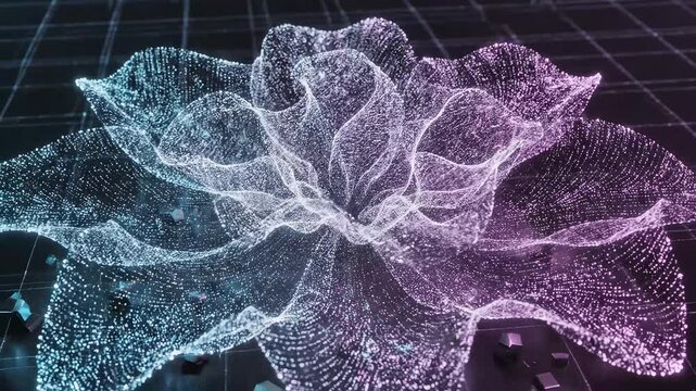 Exploding cubes with glowing particles