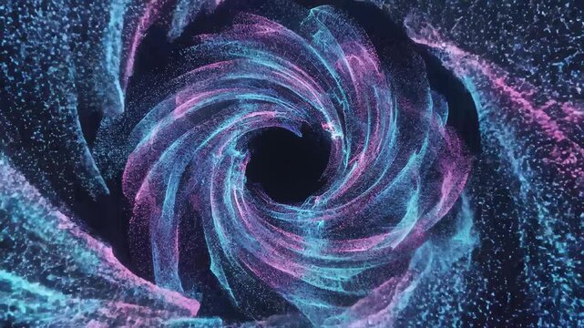 Colorful swirling particle pattern