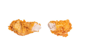 Crispy fried chicken strips from breast fillet isolated on white background © Mironov
