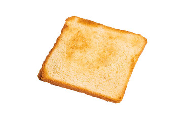 Fototapeta premium Toast from white bread isolated on white background. top view