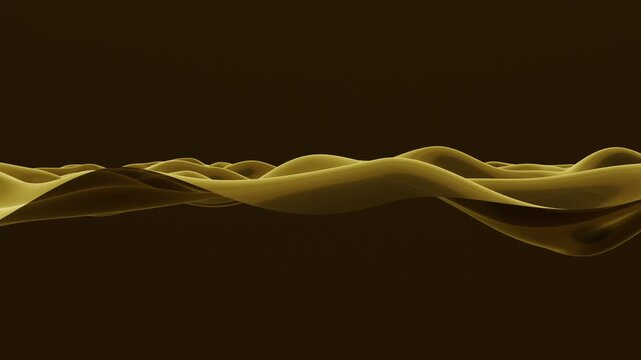 Abstract golden wave lines seamless loop, elegant luxury data flow or smooth technology background animation.