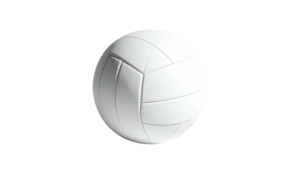 A photorealistic, isolated volleyball against a stark black background