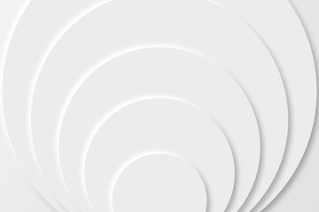 Obraz premium Fantasy Arc. Abstract white paper cut circles background with soft shadows and depth effect