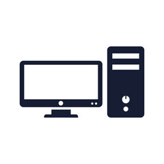 Desktop Computer Icon Vector Illustration