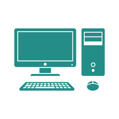 Desktop Computer Icon Vector Illustration