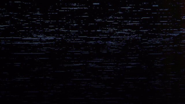 Close-up view of dark television screen displaying analog static and visual noise.