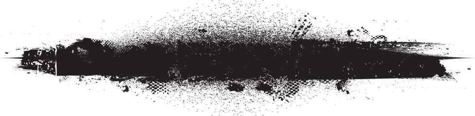 Obraz premium Sprayed black line .Graffiti art design . Noise dispersion logo . Spray effect .Grunge, grainy, gritty texture . Distressed element .vector . Line with shadow effect