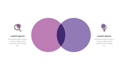Two Circles Overlapping Venn Diagram Infographic Template
