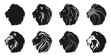 Lion head. Logo set for your design.